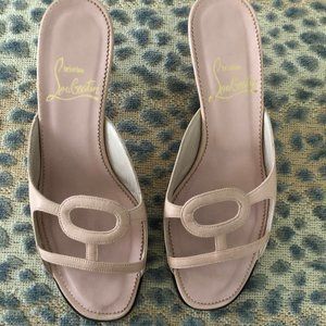 Christian Louboutin Pink Kitten Heel Sandals